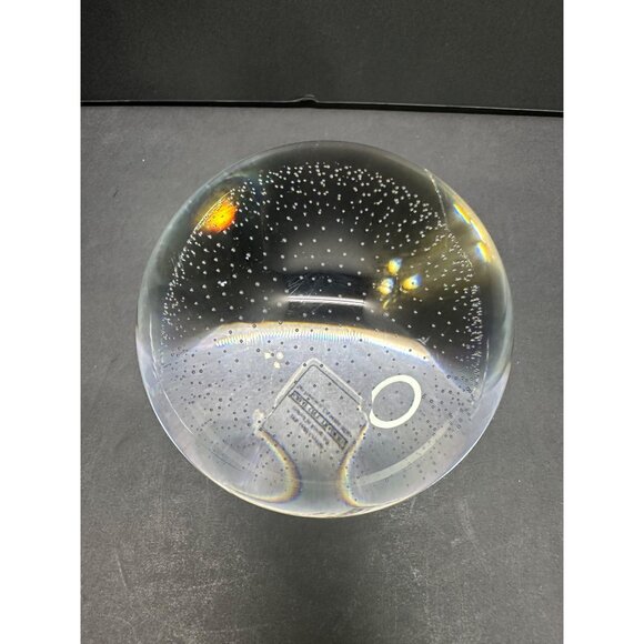 Vtg Great City Trader Controlled Bubble Geometric Glass Blown Paperweight 4" DIA - Picture 3 of 10
